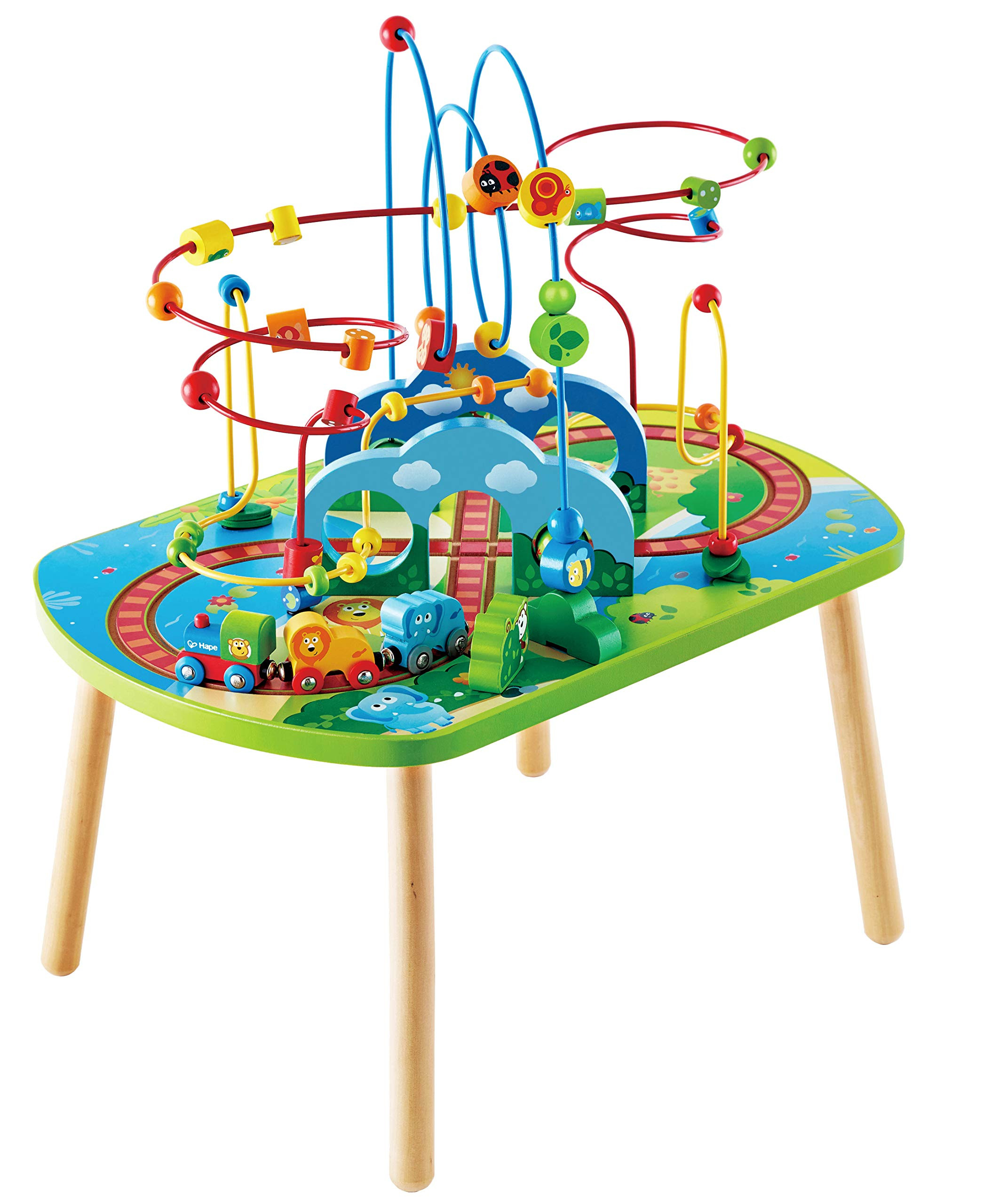 Hape Jungle Adventure Railway Table | Kids Bead Maze Puzzle Table with Accessories, African Scene... | Amazon (US)