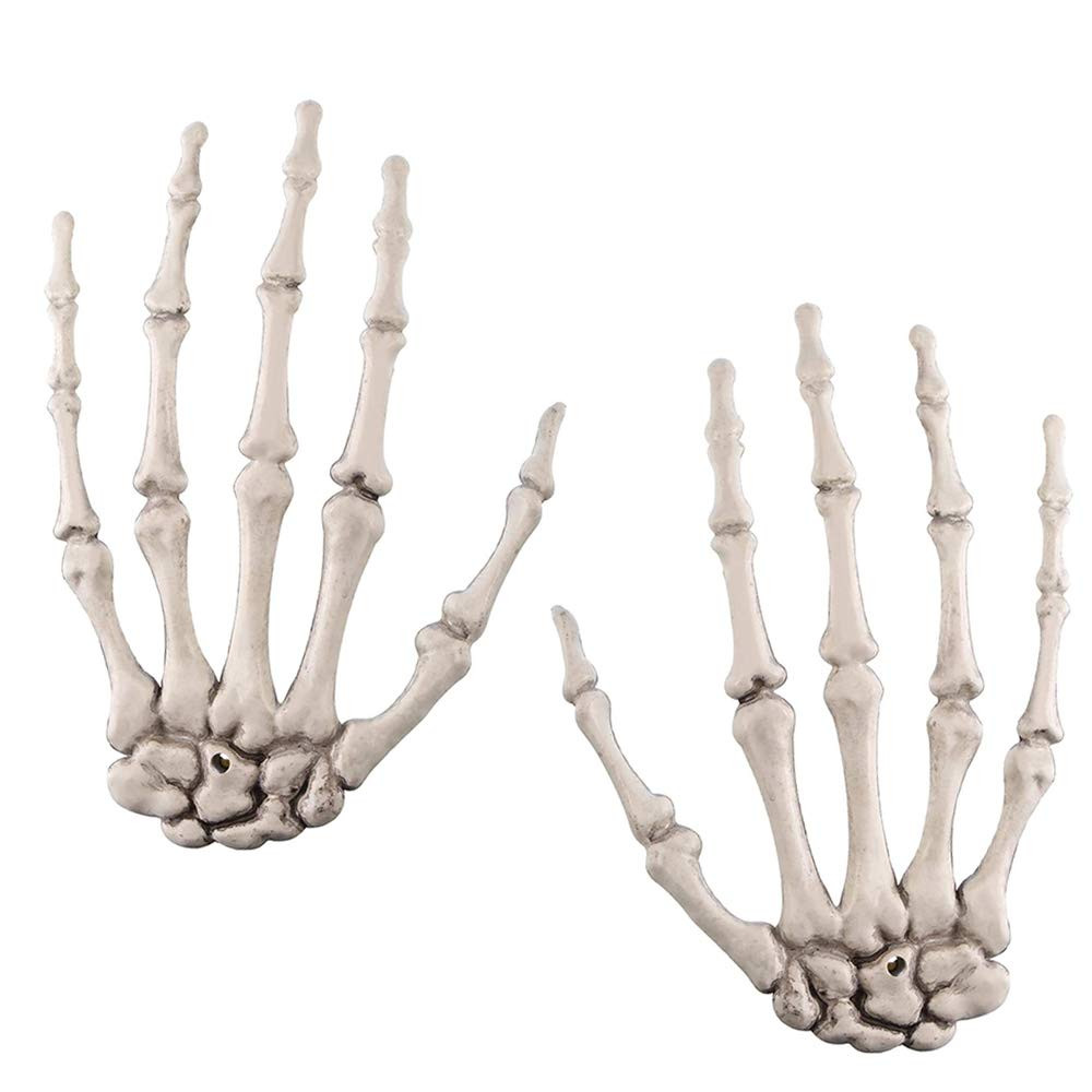 2 Pack Halloween Skeleton Hands Realistic Life Size Severed Plastic Skeleton Hands for Halloween ... | Amazon (US)