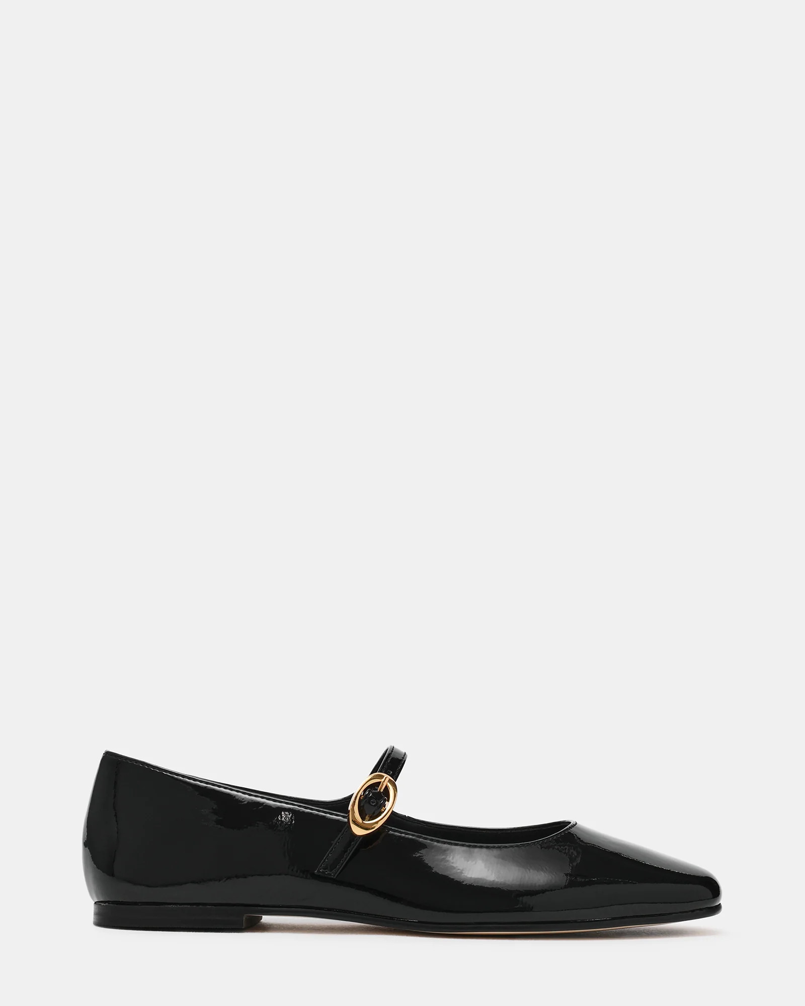LOLLI Black Patent Strappy Flats | Women's Designer Shoes | Steve Madden (Canada)