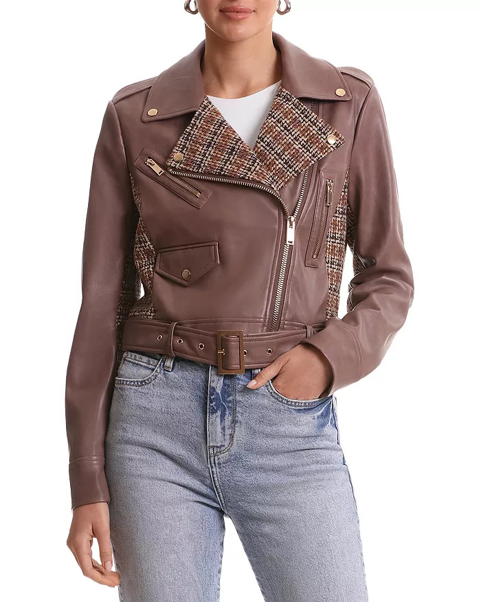 Bagatelle Mixed Media Biker Jacket  Back to results -  Women - Bloomingdale's | Bloomingdale's (US)