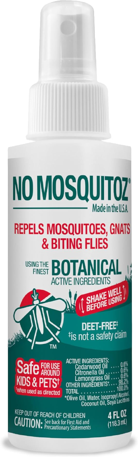 No Mosquitoz Botanical Insect Repellent, DEET-Free, Made with Natural Essential Oils, Non-Greasy ... | Amazon (US)