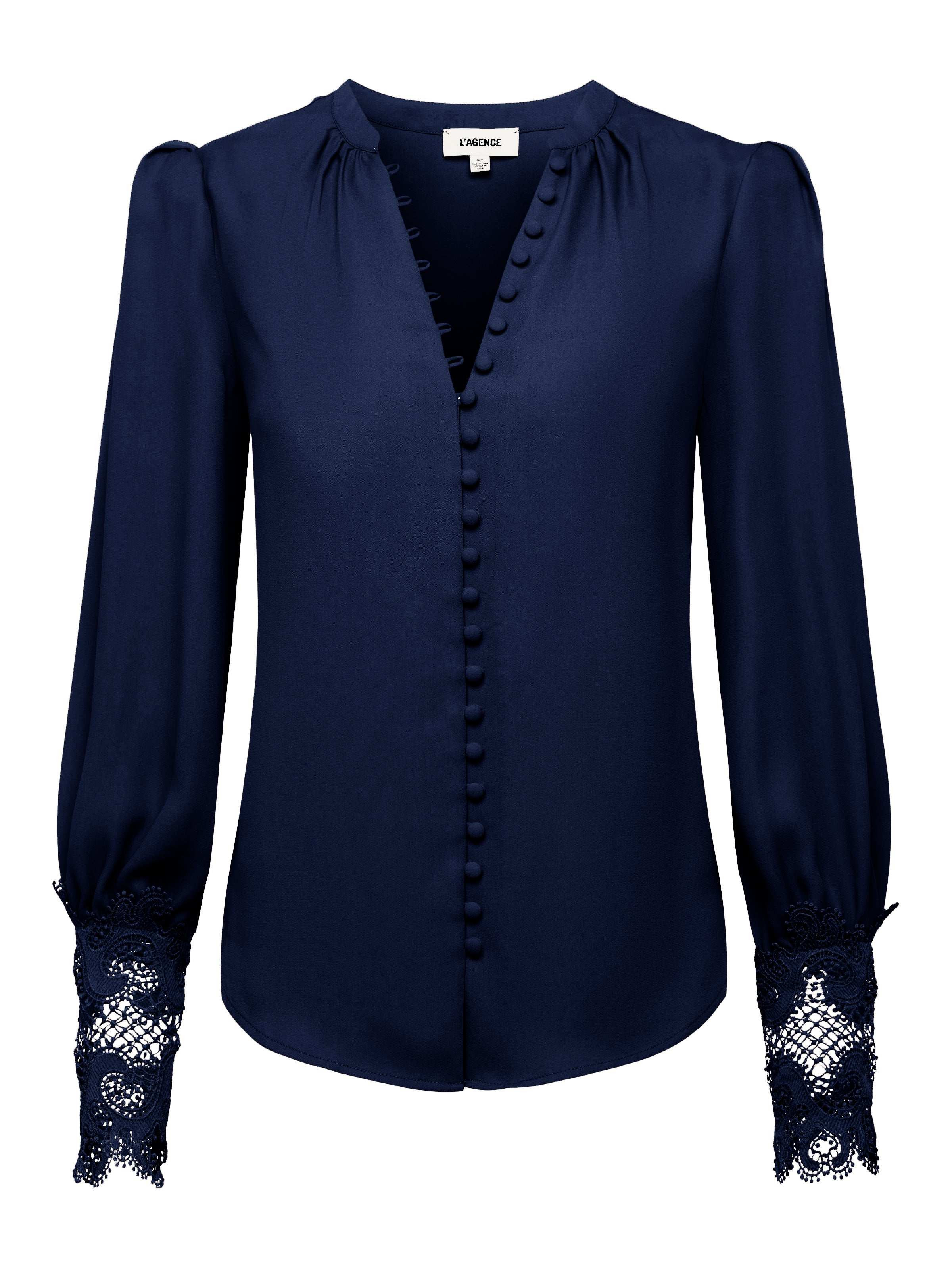 L'AGENCE Ava Blouse In Midnight | L'Agence