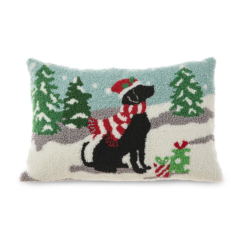 Glitzhome 18"X12" Hooked Christmas Dog Pillow | Wayfair | Wayfair North America
