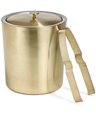 Gold-Tone Ice Bucket with Tongs, Created for Macy's | Macys (US)