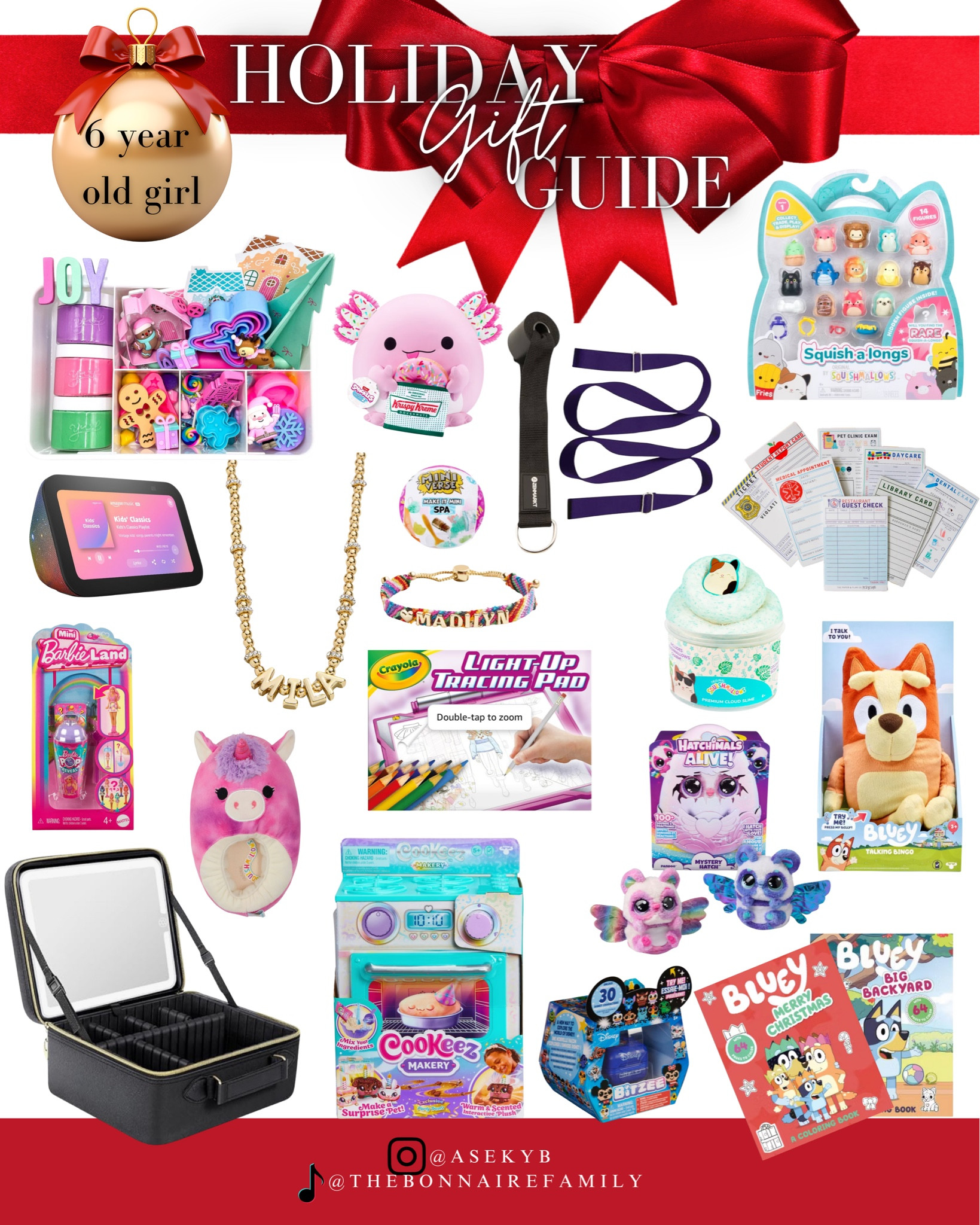 Everything we got for Laila, our 6 year old daughter. Only things not linked are the pretend play notepads from The Paper Plan & Co. and the sensory dough kit from Young Wild & Friedman. I also couldn’t link the bluey coloring books because I’m at my link max. But that’s everything :) 

#LTKfamily #LTKSeasonal #LTKkids