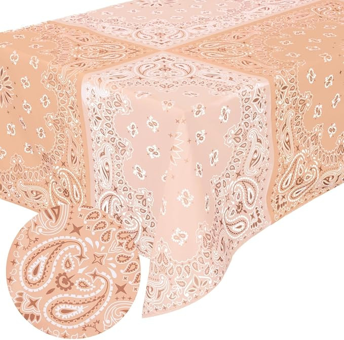 xo, Fetti Decorations Western Bandana Washable Tablecloth - 9ft. | Cowboy Birthday Party, Wild We... | Amazon (US)