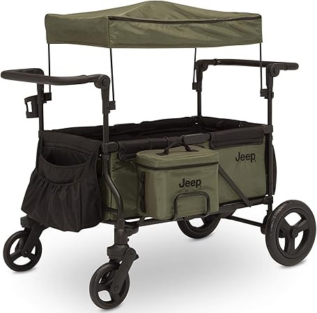 Jeep Deluxe Wrangler Stroller Wagon with Cooler Bag and Parent Organizer by Delta Children, Black... | Amazon (US)