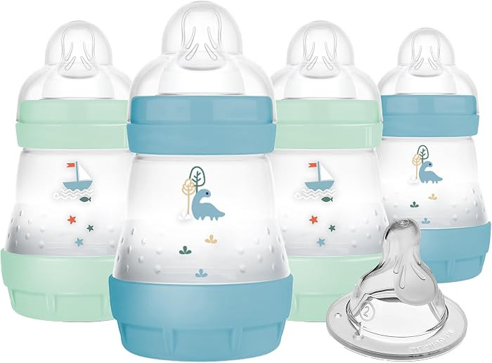 MAM 5oz Easy Start Anti-Colic Baby Bottles, Slow Flow with Bonus Medium Flow Nipple, Reduces Coli... | Amazon (US)
