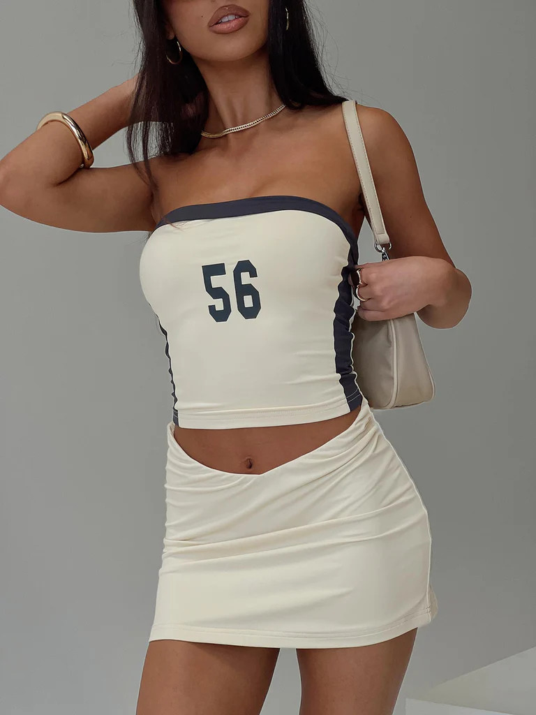 Team Strapless Top Cream | Princess Polly US