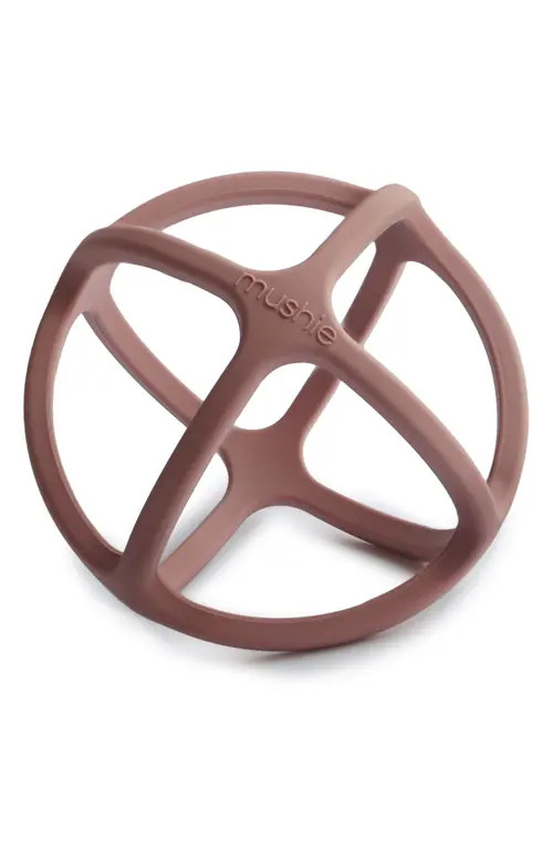 Mushie Silicone Ball Teether Toy in Woodchuck at Nordstrom | Nordstrom