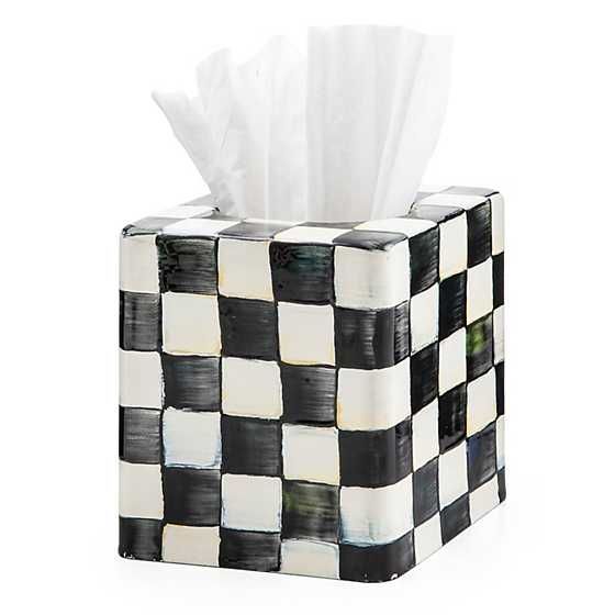 Courtly Check Enamel Boutique Tissue Box Cover | MacKenzie-Childs