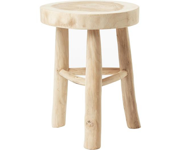 Round stool Beachside from Mungur wood | Westwing EU