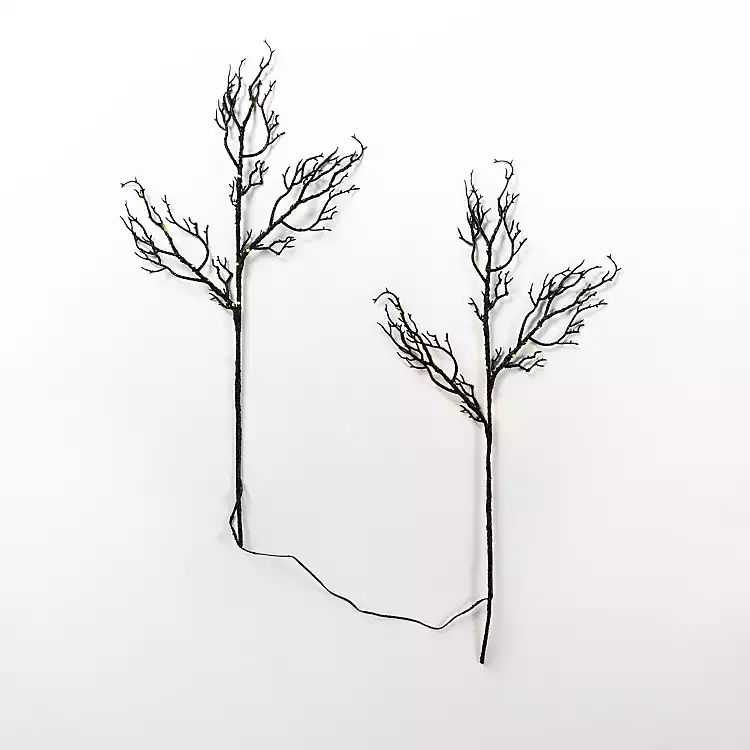 New! Pre-Lit Spooky Black Branch Stems, Set of 2 | Kirkland's Home