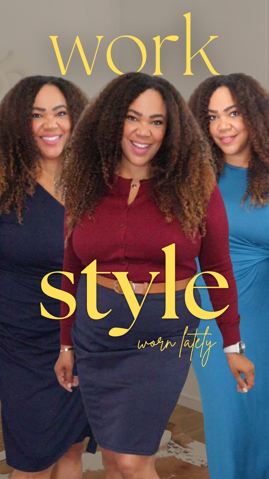 Round up of some of my real work outfits. Comfy and work for curves and midsize 💫
Sizing:
Tie Waist Dress 👗- Size large
Wrap Dress 👗- Size xl
Cardigan - Size medium 
Pencil ✏️ Skirt - Size xl

#LTKOver40 #LTKMidsize #LTKWorkwear