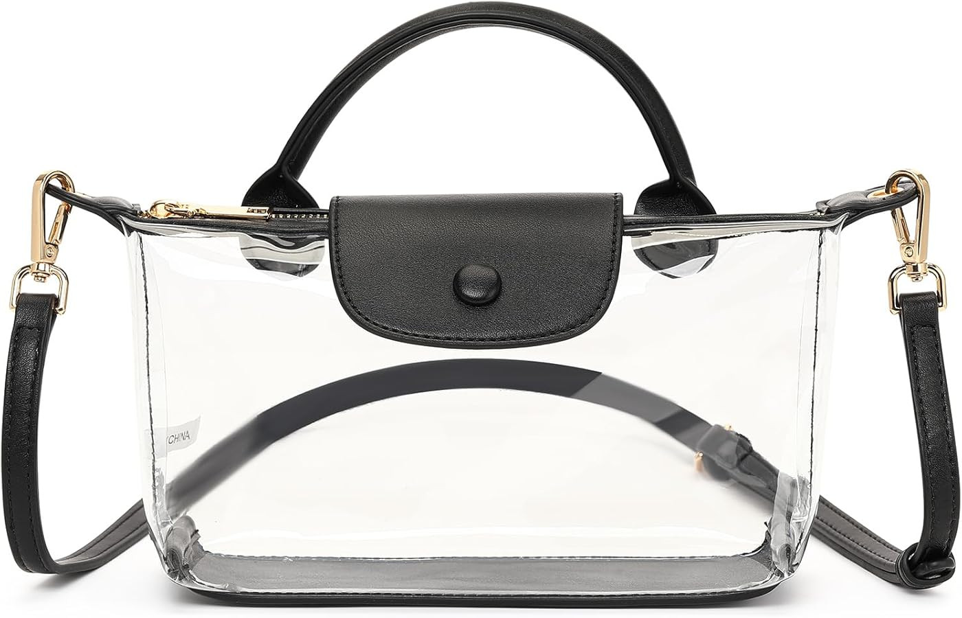 FALAN MULE Clear Crossbody Bag Stadium Approved Leather Purse Bag for Concerts Sports Festivals | Amazon (US)