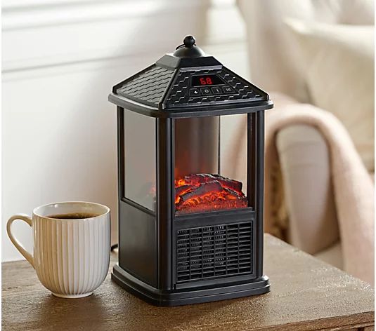 12" Decorative Lantern Heater w/ Flame Effect and Remote by LifeSmart - QVC.com | QVC