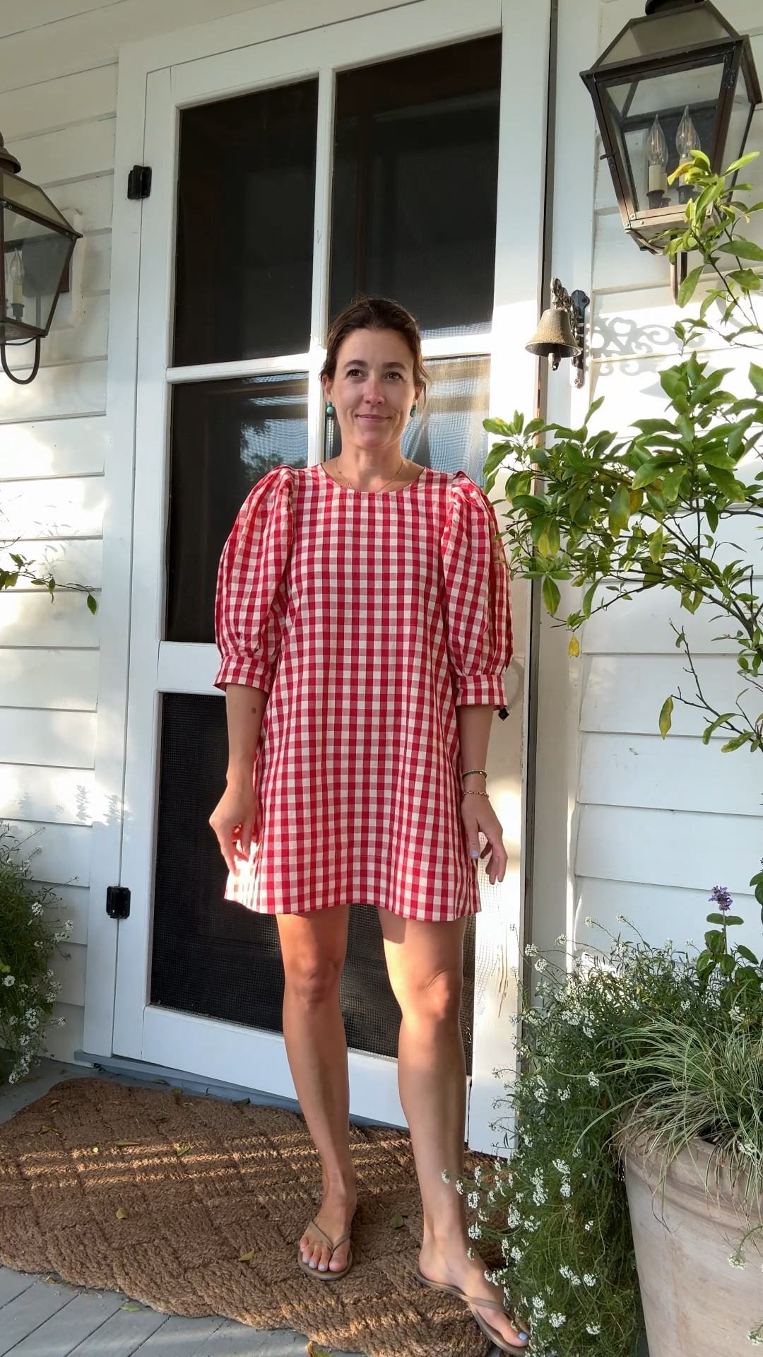 Gingham mini dress! I sized down to a 2 ❤️ 