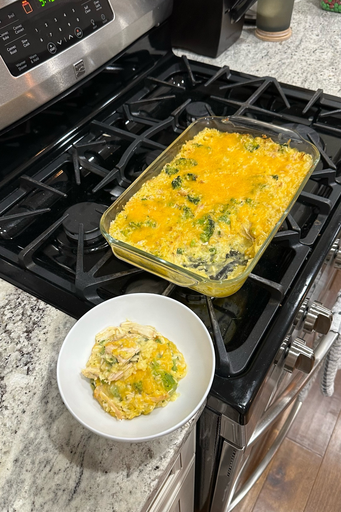 Dump-and-Bake Chicken Broccoli & Rice Casserole 🥦🧀

Dinner doesn’t get easier (or tastier) than this creamy, cheesy, one-dish casserole! Perfect for busy weeknights, this crowd-pleaser is packed with chicken, broccoli, and rice—all baked together for ultimate comfort food vibes.

Ingredients:
• 2 cups uncooked rice
• 1 can cream of chicken soup
• 1 can cheddar cheese soup
• 2 cups chicken broth or water
• 2 cups broccoli florets
• 2 cups cooked, shredded chicken
• 1-2 cups shredded sharp cheddar cheese

Instructions:
1️⃣ Dump 2 cups of uncooked rice, cream of chicken soup, and cheddar cheese soup into a 9x13 casserole dish. Add 2 cups of chicken broth and stir until combined.
2️⃣ Mix in 2 cups of cooked broccoli florets and 2 cups of shredded chicken. Toss in a few handfuls of shredded cheddar cheese and stir everything together.
3️⃣ Bake uncovered at 350°F for 20 minutes.
4️⃣ Pull out the dish, sprinkle with more shredded cheese, and bake for another 5 minutes until the cheese is perfectly melted.

That’s it—dinner is ready! 😍 Serve it up and watch your family go back for seconds.

📌 Save this post for your next meal idea and let me know if you try it!

#ChickenBroccoliRiceCasserole #EasyDinnerRecipe #DumpAndBake #CheesyGoodness #WeeknightMeals #ComfortFood #QuickDinnerIdeas #FamilyFavorite #EasyCasserole #FoodieFavorites #DinnerMadeEasy