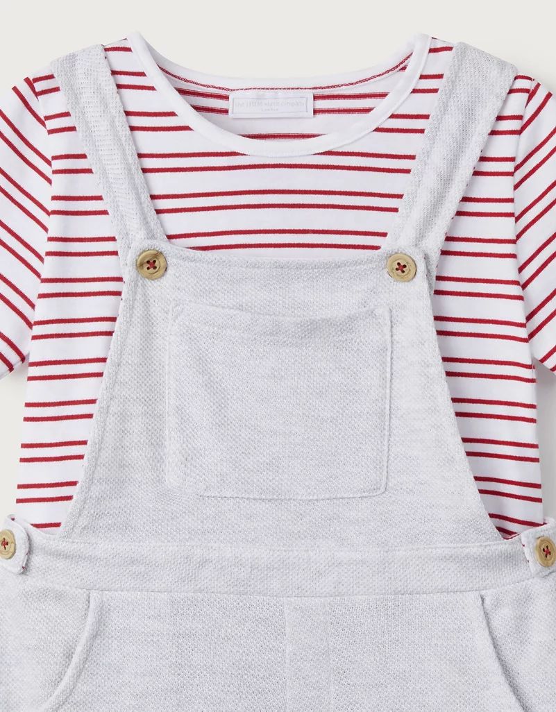 Piqué Overalls & T-Shirt Set | The White Company (UK)