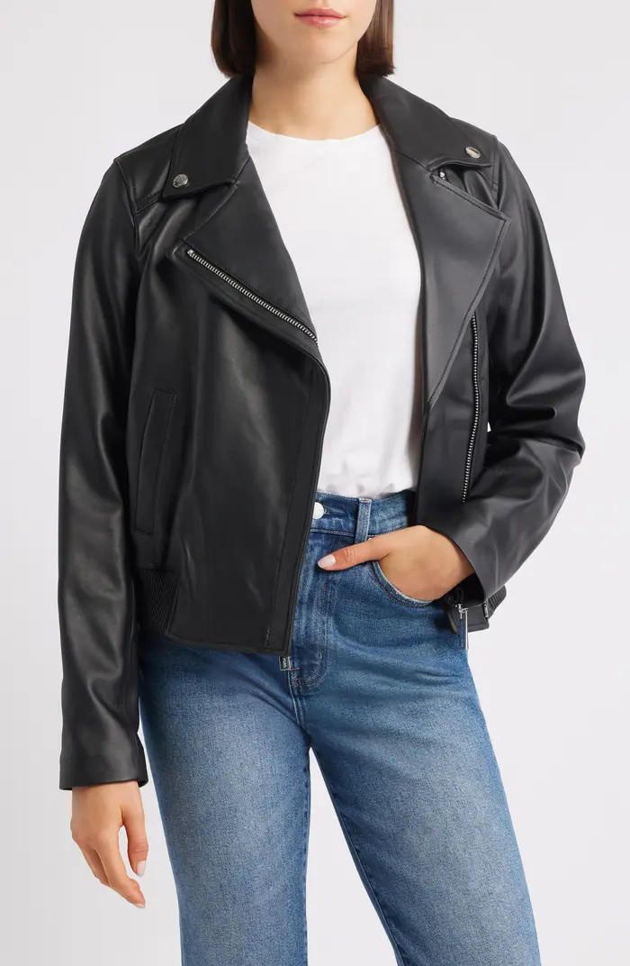Moto Bomber Leather Jacket | Nordstrom