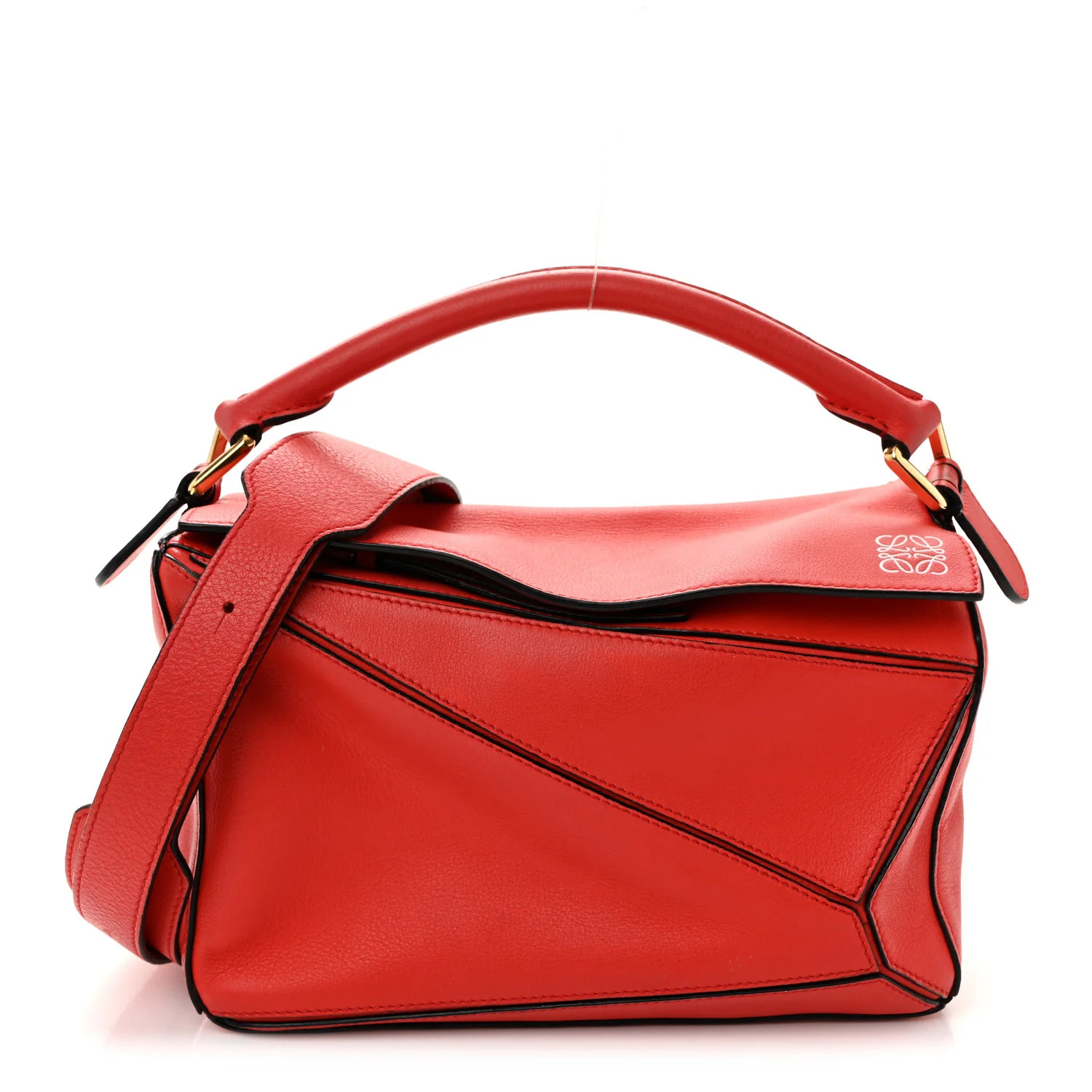 Calfskin Small Puzzle Bag Scarlet | FASHIONPHILE (US)