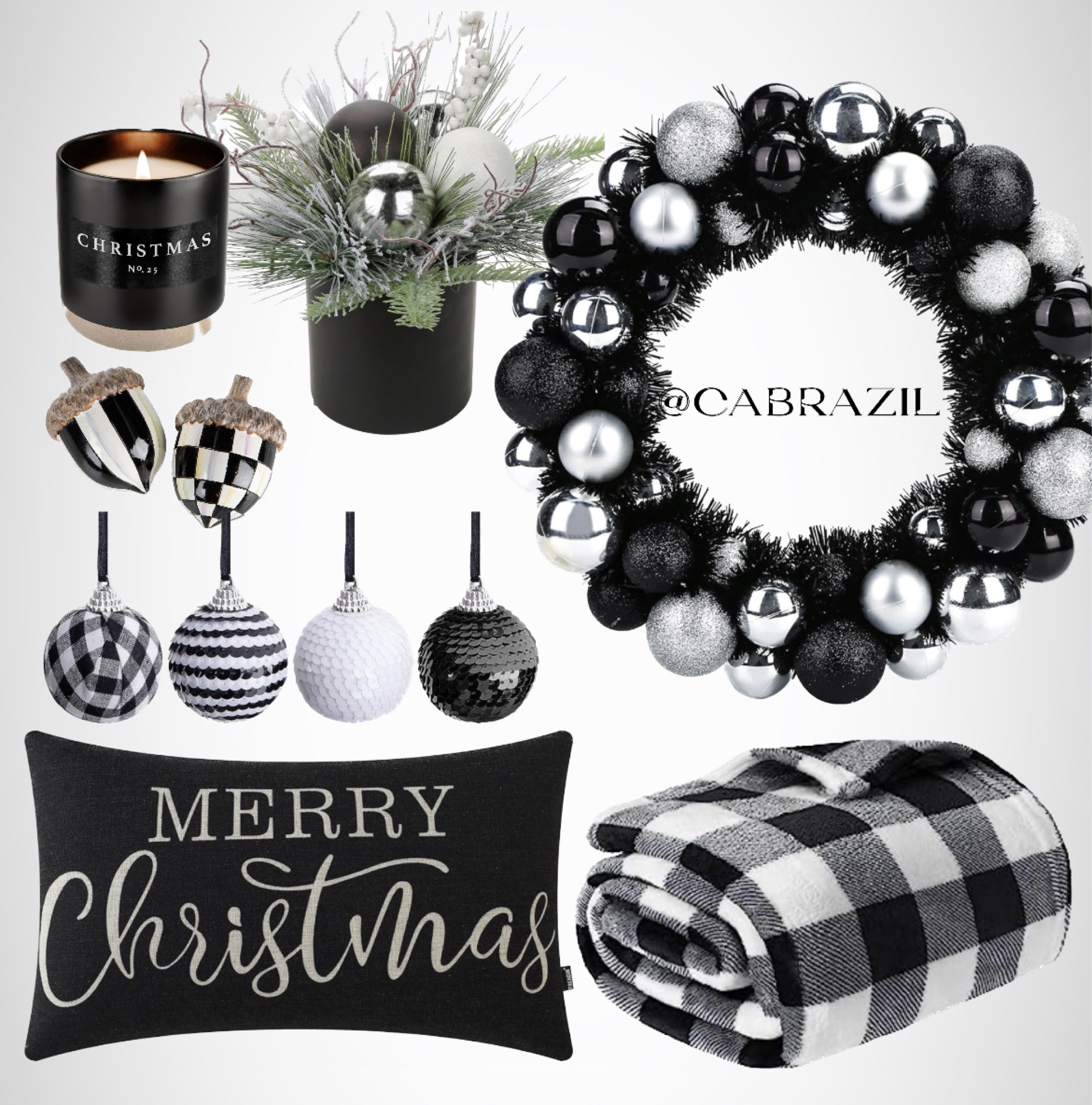 Black and white Christmas decor. Very modern black wreath, black Christmas pillow and cozy blanket 

#LTKhome #LTKSeasonal #LTKHoliday
