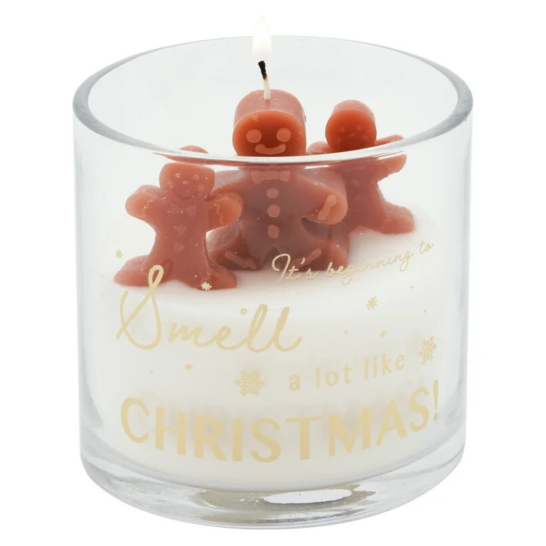 Mainstays 1-Wick Holiday Scene Scented Jar Candle, Figural Top, Holiday Gingerbread, 10oz. | Walmart (US)