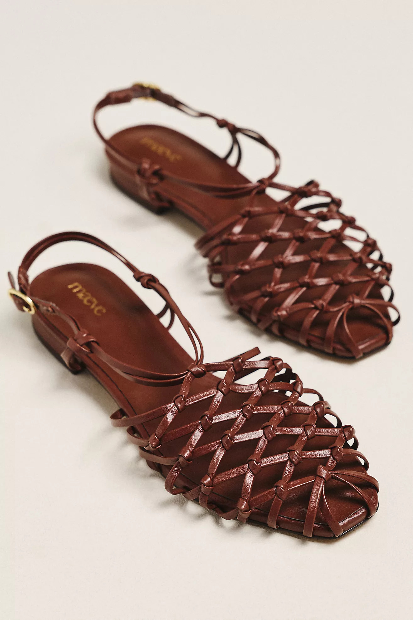 Maeve Woven Strappy Flat Sandals | Anthropologie (US)