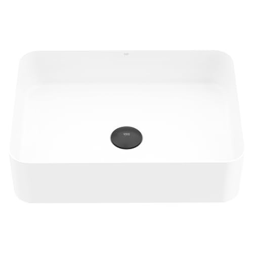 VIGO UltraThin™ Bathroom Vessel Sink, Rectangular 19" L x 14" W Matte White Matte Stone™ Vessel Sink for Bathroom Countertop, Bathroom Sink Above Counter, Rectangular Modern Vanity Sink | Amazon (US)