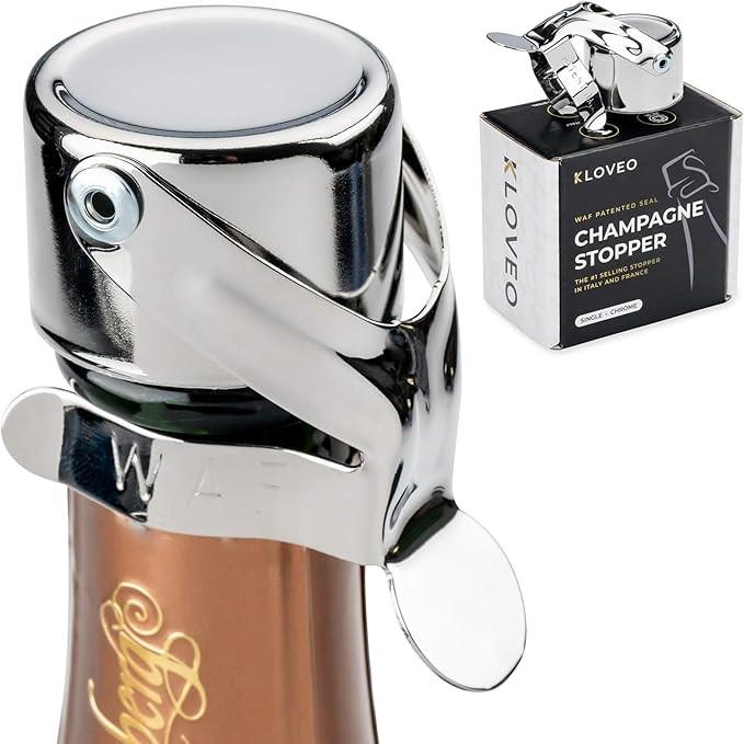 KLOVEO Champagne Stoppers - Patented Seal - Made in Italy - Professional Grade WAF Champagne Bott... | Amazon (US)