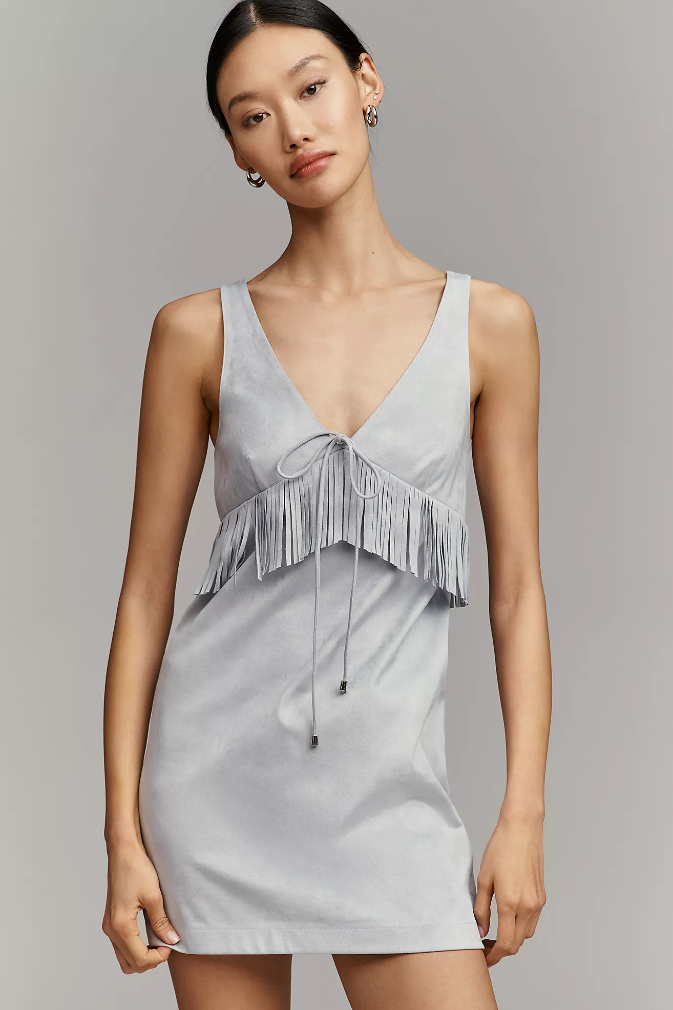 Saylor Kerri V-Neck Faux Suede Mini Dress | Anthropologie (US)