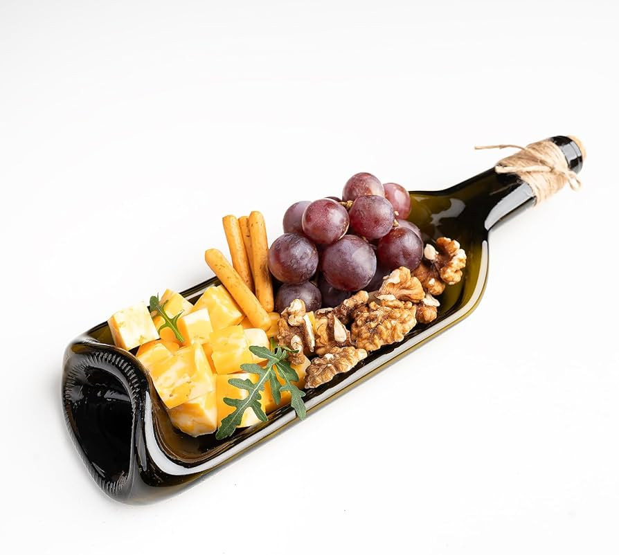 Melted Wine Bottle Serving Boards; Decorative Rectangle Serving Trays for Home Decor; Small Chees... | Amazon (US)