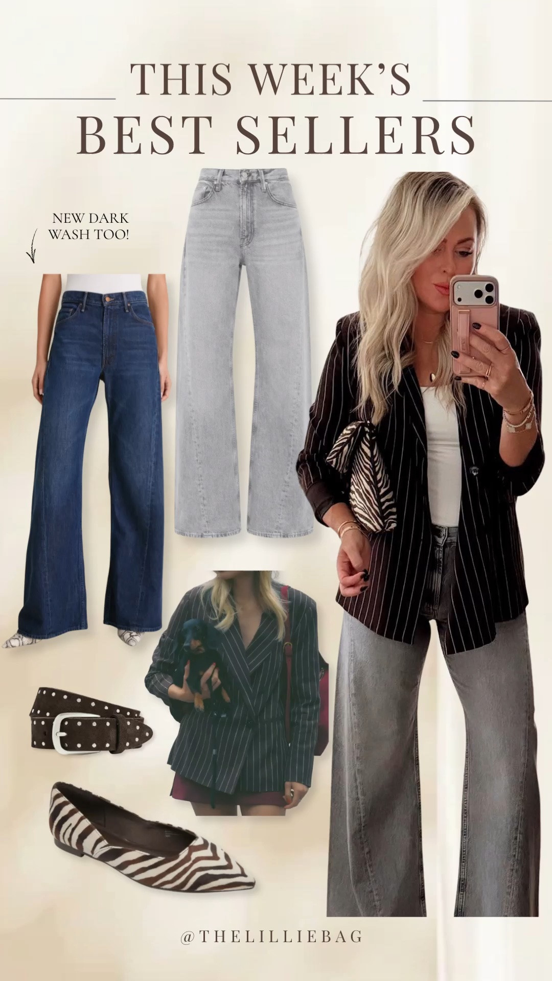 Fall layers are officially back 🤎 I love how the pinstripe blazer dresses up these wide leg jeans while still keeping the whole look easy + wearable!

Everything is fully in stock 🙌🏼 The jeans are the Shades Rocky Road wash, and they just added a new darker denim color too! I’m wearing my true size in the jeans + a small in the blazer.

fall outfit, wide leg denim, blazer outfit, fall style, everyday outfit ideas

#LTKSeasonal #LTKootd