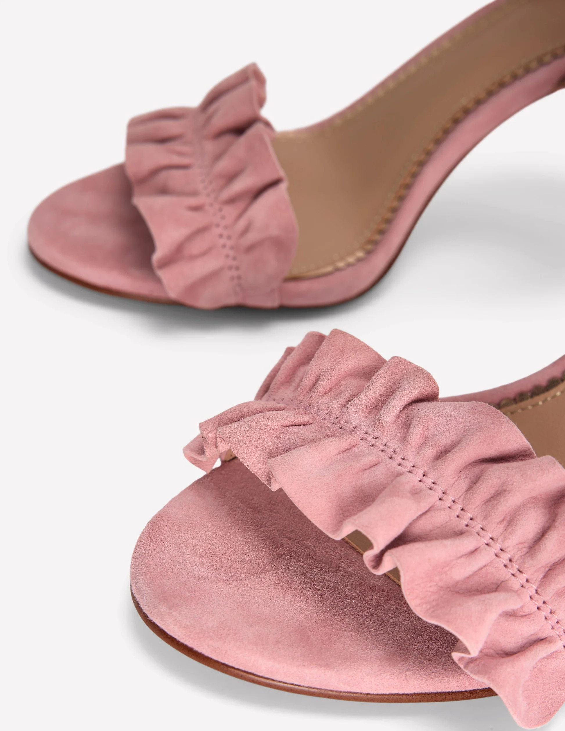 Absatzsandalen mit Rüschendesign-Mandelblütenrosa | Boden DE