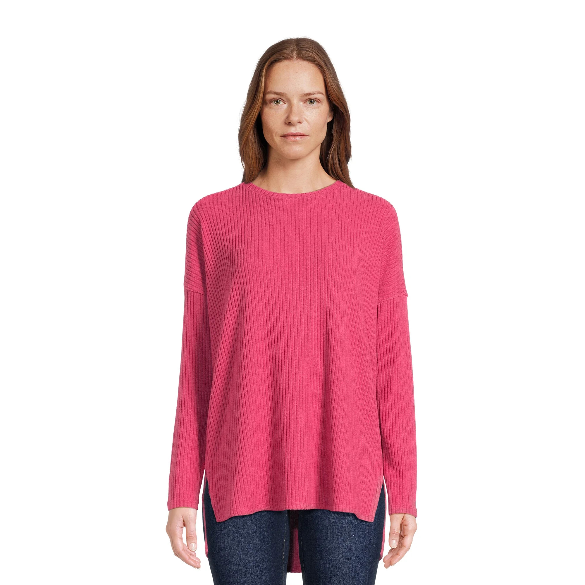 Time and Tru Women's Ribbed Tunic Top, Sizes S-XXXL | Walmart (US)