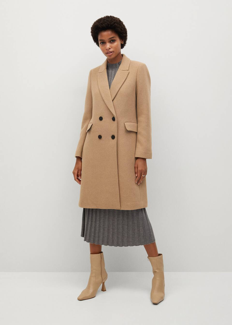 Double-breasted wool coat | MANGO (US)