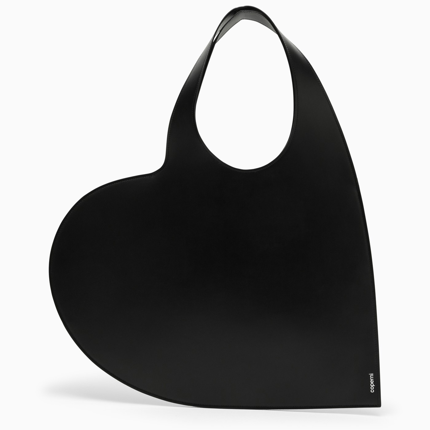 Heart black leather tote bag | The Double F