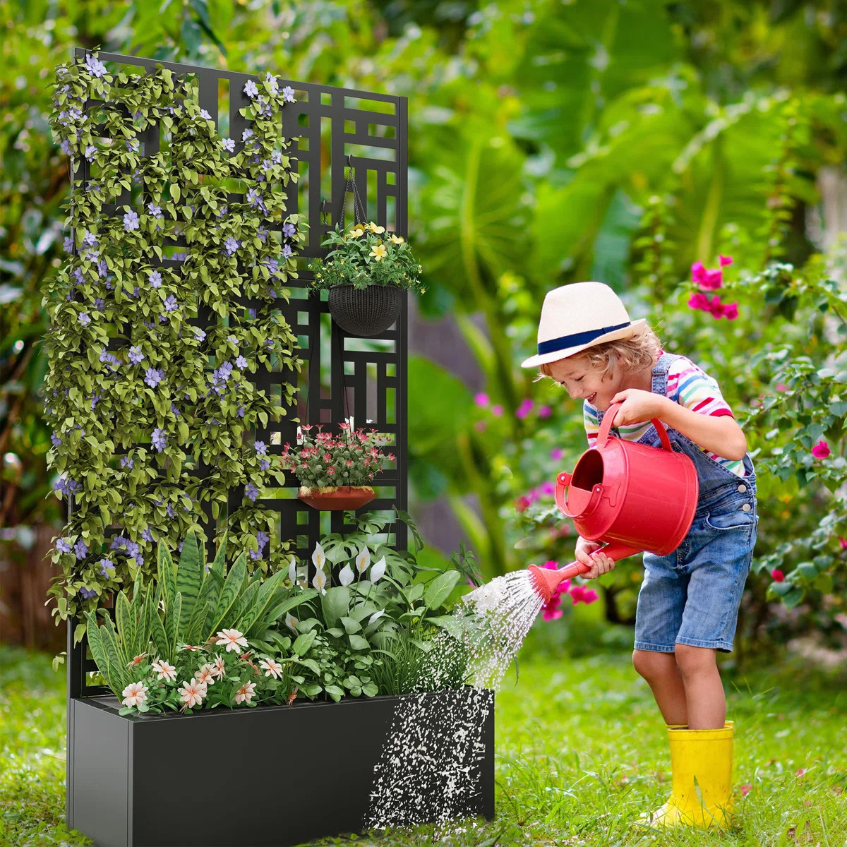 Metal Planter Box with Trellis (Set of 2) | Wayfair North America