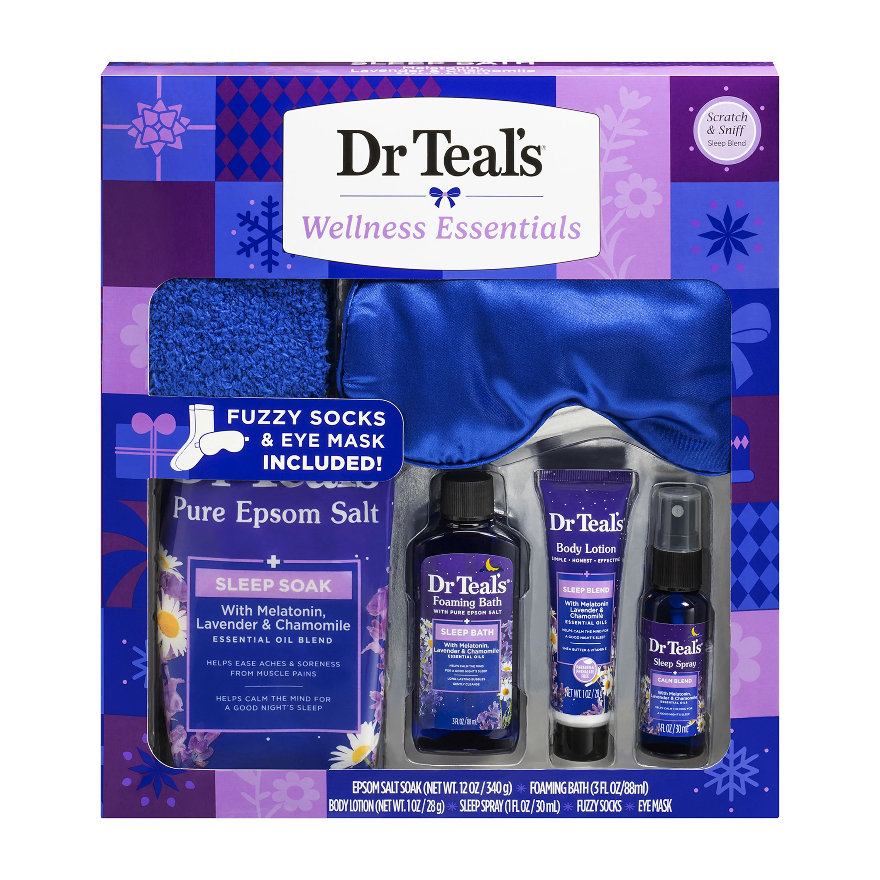 Dr Teal’s Sleep Bath Gift Set with Eye Mask & Socks, 6 Piece | Walmart (US)