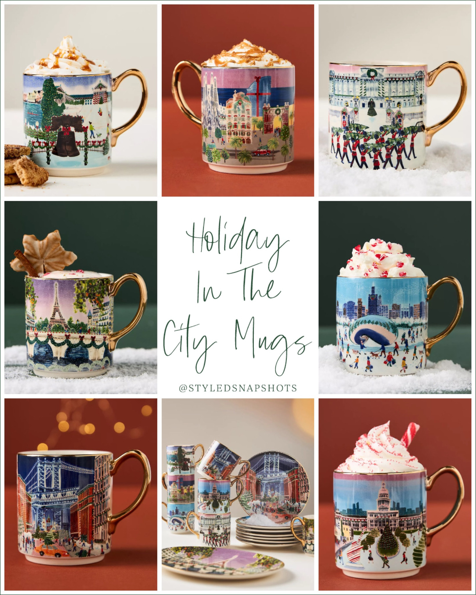 They’re back!! My favorite holiday mugs from Anthropologie! I collect these and try to buy a new city each year. They do sell out, so recommend buying earlier. They also have matching plates and dish towels 

holidays mugs, Christmas 

#LTKFindsUnder50 #LTKHome #LTKSeasonal