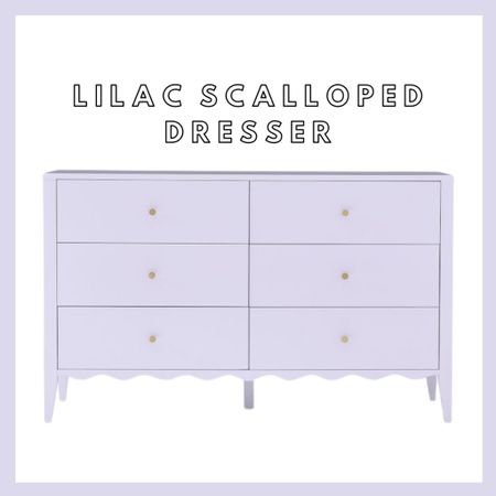 Lilac scalloped dresser 