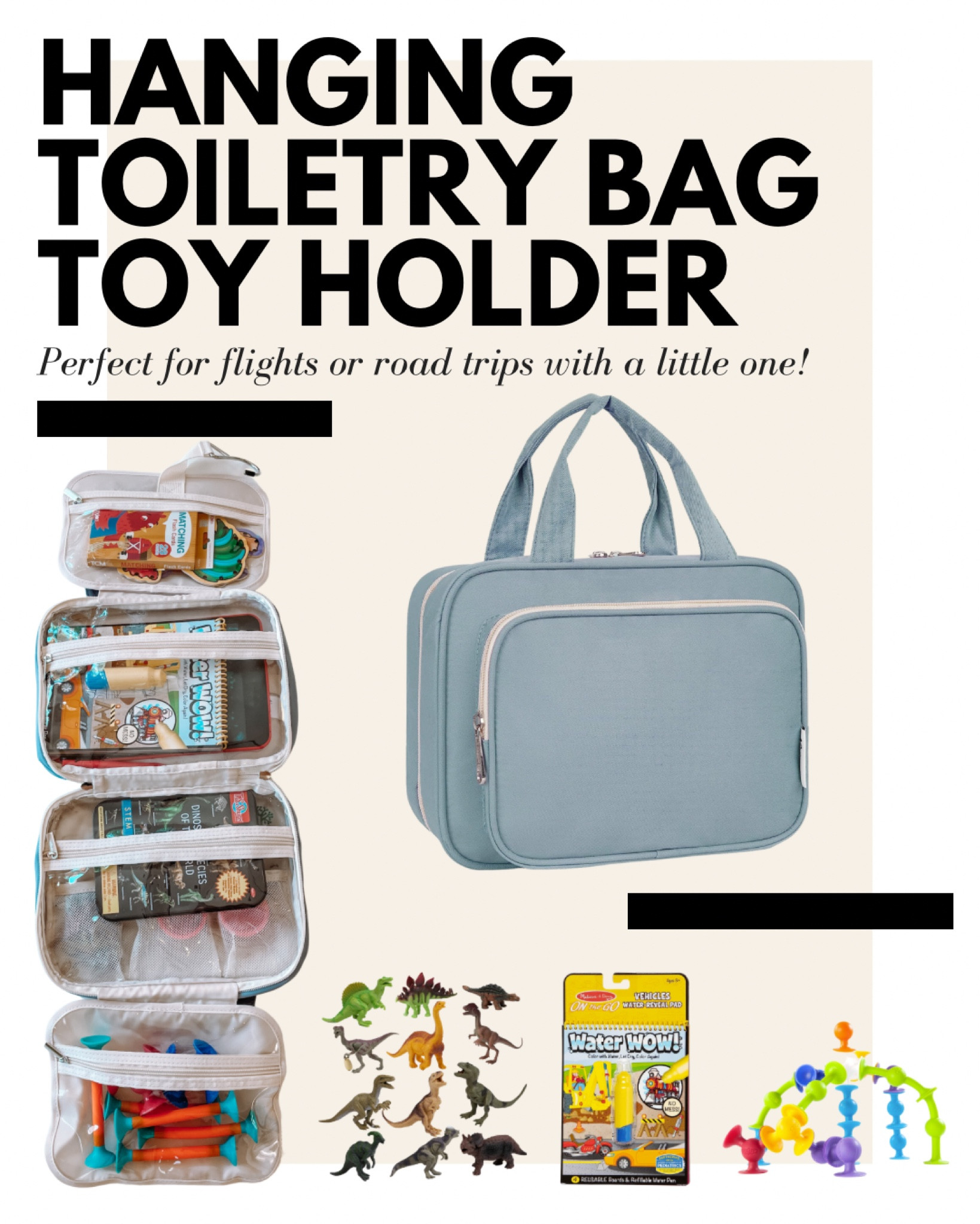 Everything you need to make your own toy toiletry bag holder for travel!

#LTKkids #LTKtravel #LTKbaby