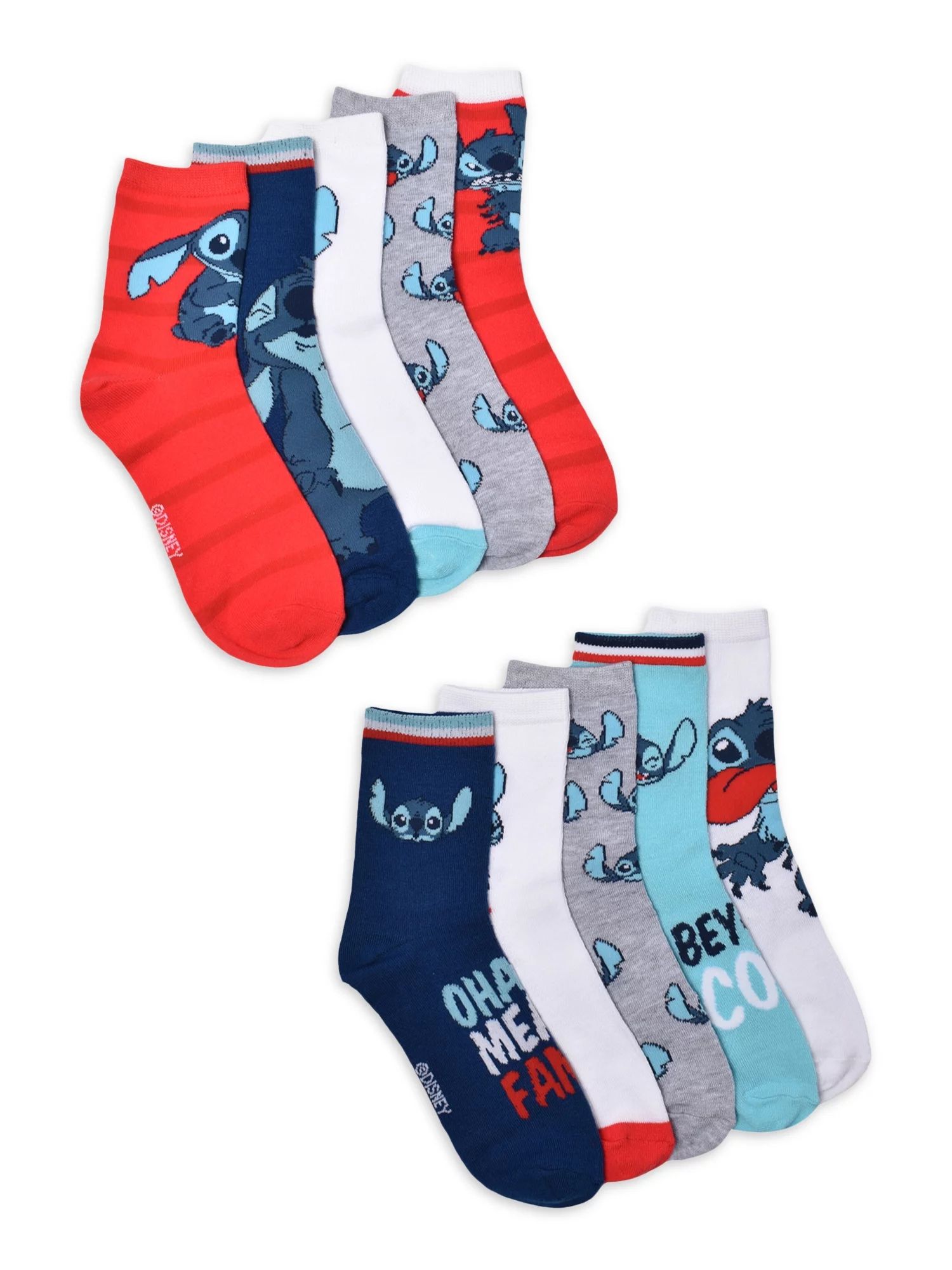 Disney Stitch Women's Graphic Crew Socks, 10-Pack, Shoe Sizes 4-10 | Walmart (US)