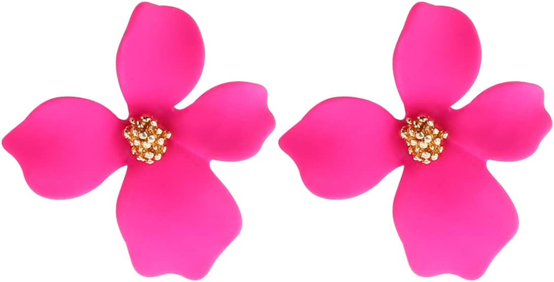 Boho Stud Earrings for Women - Chic Flower Statement Earrings with Gold Flower Bud, Great for Sis... | Amazon (US)