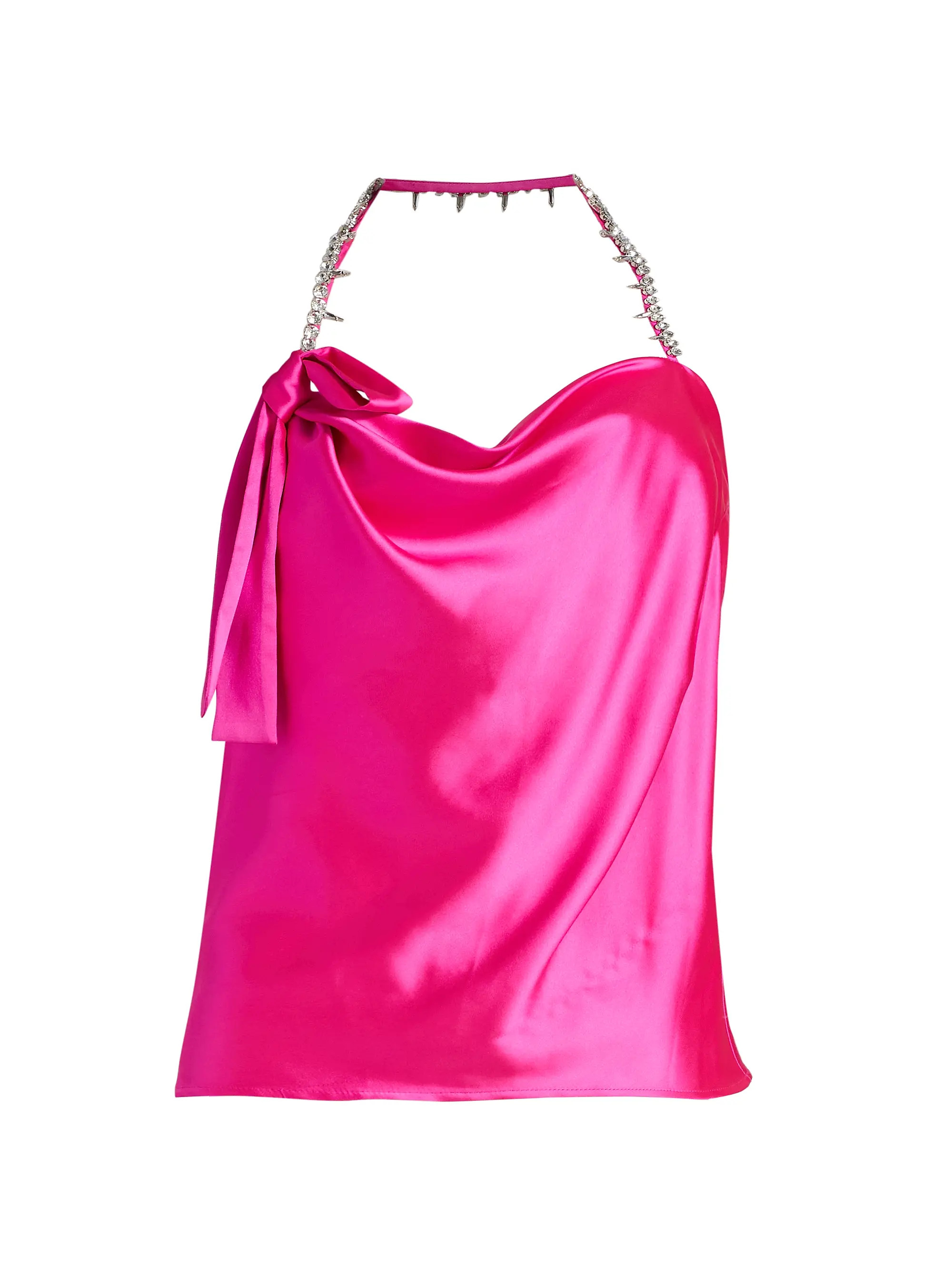Satin Crystal-Embellished Halter Top | Saks Fifth Avenue