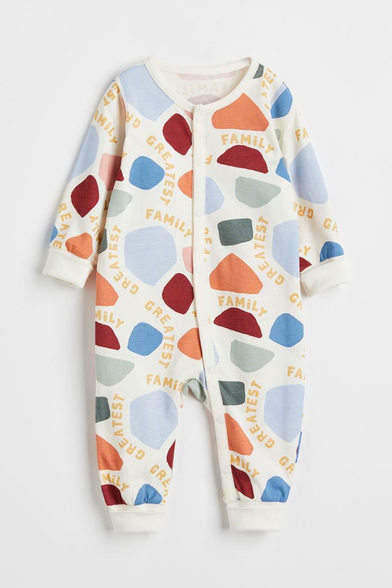 Printed Cotton Pajamas - Natural white/patterned - Kids | H&M US | H&M (US + CA)