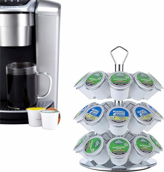 Rice rat K cup Holder Storage Coffee Capsules Pod Holder Carousel 3 Tier Compatible with 27 K-Cup... | Amazon (US)