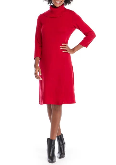 Women's Cowl Neck Fit-and-Flare Sweater Dress | Belk