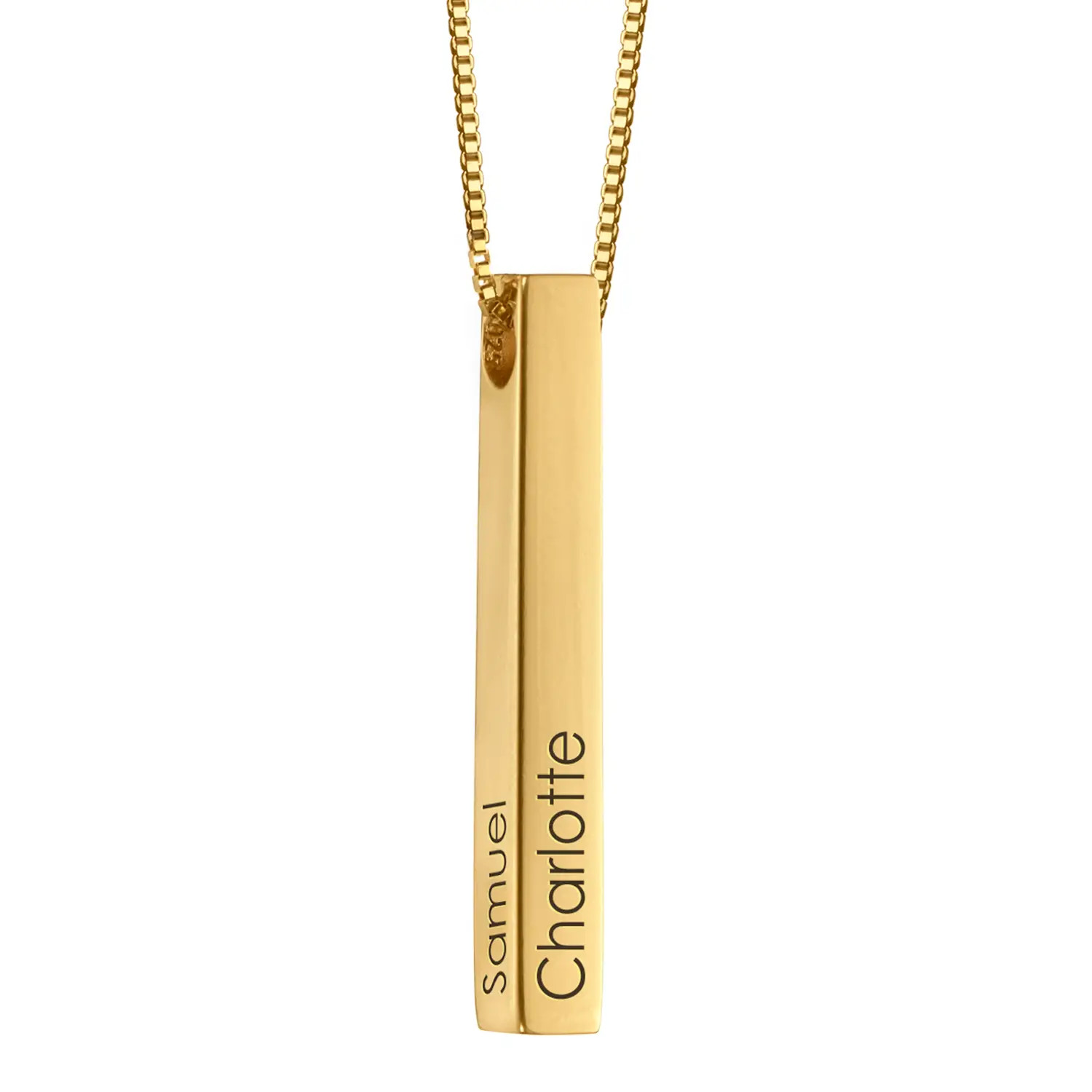 Totem 3D Bar Necklace in Gold Vermeil | Theo Grace