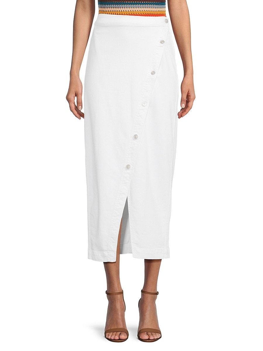 Hudson Women's Asymmetric Denim Maxi Skirt - White - Size 26 (2-4) | Saks Fifth Avenue OFF 5TH
